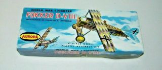 Vintage Aurora Wwi Fokker D - Viii German Fighter Model Kit Open 100 Complete 1/4