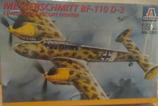 Italeri Model Kit 1/72 Scale Messerschmidt Bf - 110 D3 Escort Fighter Plane Bomber