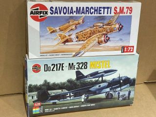 Airfix 1/72 Savoia - Marchetti Sm.  79 & Do.  217e & Me.  328 Mistel Kits.