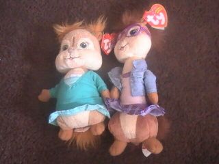 From Alvin and the chipmunck 2 Beanies Babies Eleaner & Jeanette by Ty 3