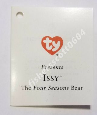 Issy Four Seasons Ny Bear Card For Beanie Baby - - - Card Only