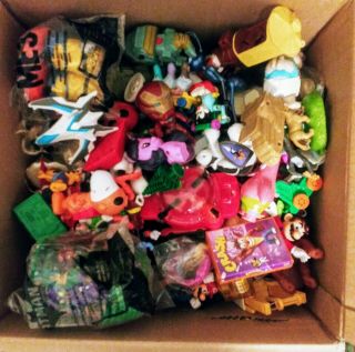 Big Box Of Over 100 Vintage And Modern Happy Meal Burger King Etc Toys