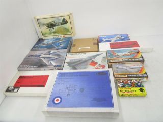 12 Model Kits Assorted Scale Some Air Planes Jets Atlantic Gen.  Custer
