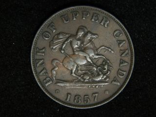 1857 Bank Of Upper Canada One Half Penny Token