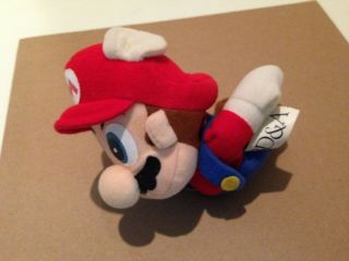 Wing Capped Mario Plush Doll Beanbag Toy Bd&a Nintendo 64 Collectibles 6.  5 " Nes
