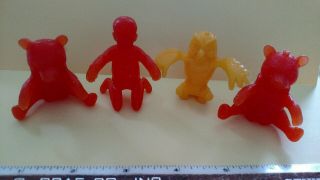 4 Vtg 1960s Nabisco Cereal Spoon Sitters Bowl Hangers 2 Winnie The Pooh,  Owl,  Cr
