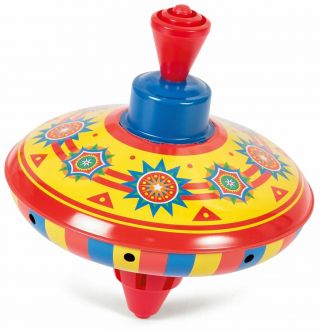 Schylling Little Tin Top (assorted Colors And Designs May Vary) Toy 6 " X 6 "