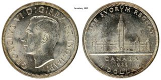 1939 Canadian Silver Dollar,  Bu