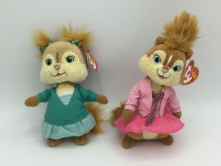 Ty Plush Alvin And The Chipmunks Chipettes Girls Beanie Babies Brittany Eleanor