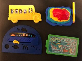 1994 Mcdonald’s Scholastic Magic School Bus Complete Set Of 4 Happy Meal Toys