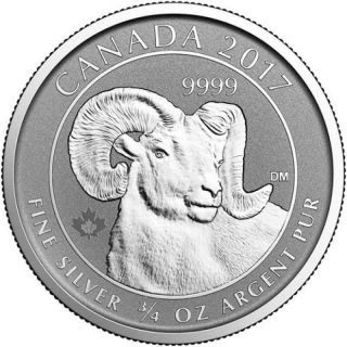 2017 3/4 Oz Canada Silver Big Horn Sheep Coin Reverse Proof