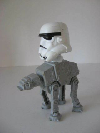 2008 Star Wars Stormtrooper At - At Wind - Up Walking Toy Bobble Head Mcdonald 