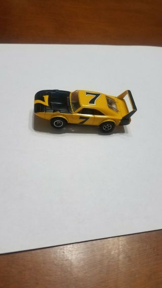 , Vintage Aurora Afx Ho Scale Dodge Daytona Charger Slot Car Yellow/black 7
