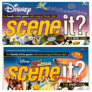 Disney Scene It? Dvd Trivia Board Games 1st And 2nd Edition 100 Complete Mattel