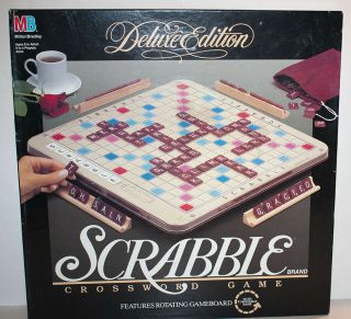 Scrabble Deluxe Edition Turntable Board Game 1989 Milton Bradley Complete