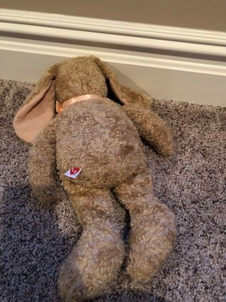 Vtg RetireD TY Curly Plush Tan Rabbit Classic Bunny 18” Large Beanie Baby 1991 3