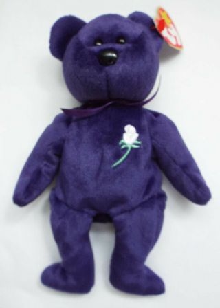 1st Edition Pvc Princess (diana) Bear 1997 Ty Beanie Baby