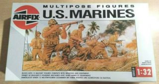 43 - 4583b Airfix 1/32 Multipose Figures Us Marines Plastic Model Kit No Box