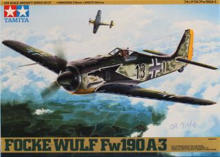 Tamiya 1:48 Focke Wulf Fw - 190 A - 3 Plastic Aircraft Model Kit 61037u