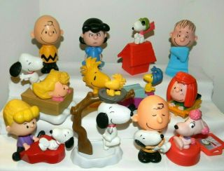The Peanuts Movie 2015 Mcdonald Toys Complete Set Of 12 Loose Toys