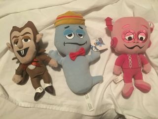 Monster Cereals Boo Berry Count Chocula Franken Berry Plush Character Dolls