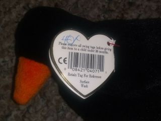 TY Beanie Baby - CAW the Black Crow - 3rd Generatin / Gen Hang Tag 2