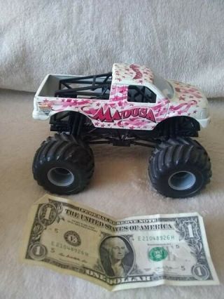 Hot Wheels Monster Jam Madusa White With Pink Ribbons For Breast Cancer