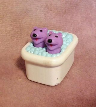 Bear In The Big Blue House Pip & Pop Figure Toy Rolling Bathtub Purple Otters