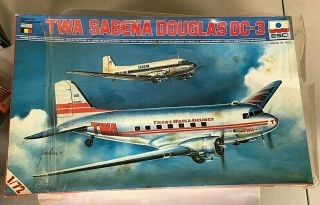 Esci 1/72nd Scale Douglas Dc - 3 Twa / Sabena Model Kit 9014 Note Plastic 3348