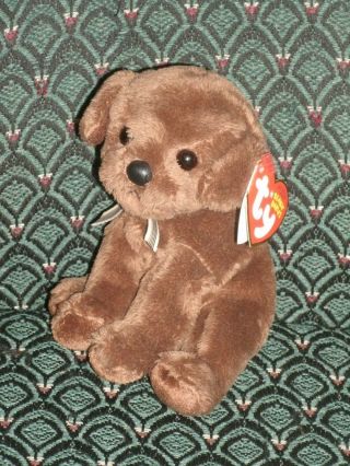 Ty Beanie Baby 6 " Diggidy The Brown Lab Dog With Tags Retired