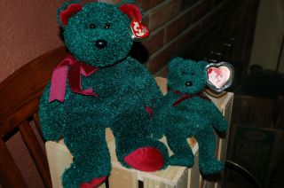 2001 HOLIDAY TEDDY the Christmas BEAR - Ty Beanie Baby & Buddy - Retired MWMT 2