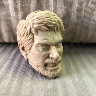 1/6 Scale The Last of Us TLOU Joel Head Sculpt unpainted angry 2
