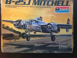 Monogram B - 25j Mitchell 1/48 Scale Model Airplane Kit 5502