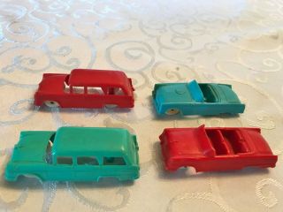 F & F Mold and Die Plastic Cars 1950 ' s Post Cereal Giveaways Set of 4 3