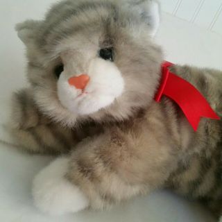 Ty Classic 1995 Al E Kat Tabby Kitty Cat Gray Striped 17 " Plush Stuffed Animal