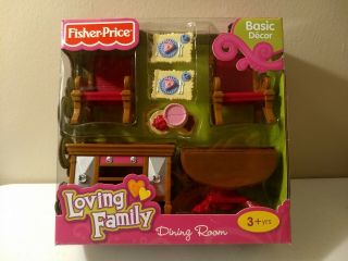 Fisher Price Loving Family Dining Room Dollhouse Furniture Basic Decor