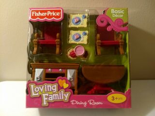Fisher Price Loving Family Dining Room Dollhouse Furniture Basic Decor 2