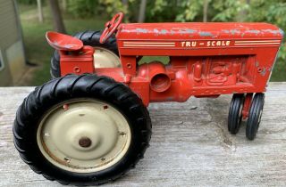 Vintage Tru Scale Tractor Toy - Red - international Harvester 3