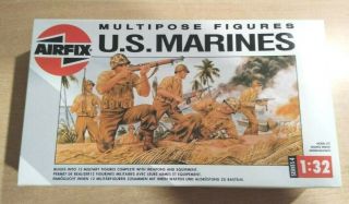 43 - 04583b Airfix 1/32nd Scale Multipose Figures Us Marines Plastic Model Kit