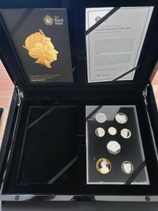 2015 United Kingdom Silver Proof 8 - Coin Set With Case And
