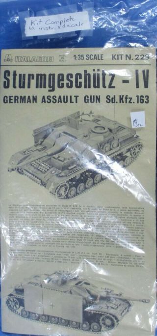 Italeri 1:35 Sturmgeschutz Stug Iv German Assault Gun Sd.  Kfz.  163 Kit 223ux