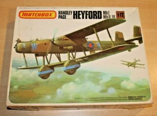 44 - 605 Matchbox 1/72 Scale Handley Page Heyford Mk.  I - Iii Plastic Model Kit