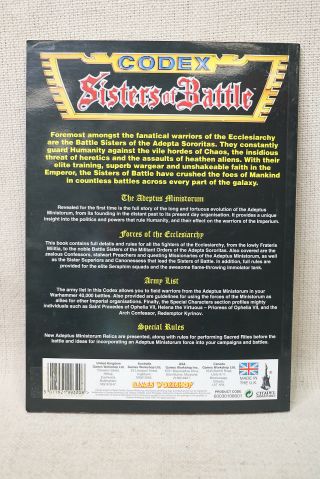 Warhammer 40,  000 40K Codex Sisters of Battle Fantasy Battle 2nd Supplement 1997 2