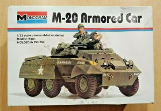 43 - 4101b Monogram 1/32nd Scale M20 Armored Car Plastic Model Kit