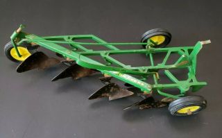 Vintage Ertl 1/16 Scale John Deere 4 Bottom Trailing Plow Collectible Farm Toy