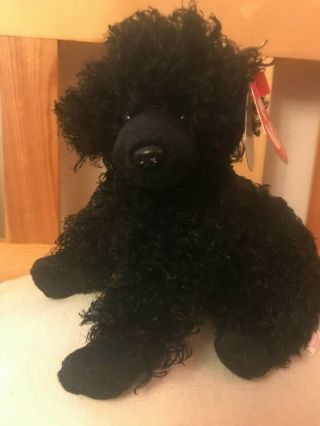 Ty Beanie with tag Black Poodle Curly Hair Smudges 8/4/04 shape 2