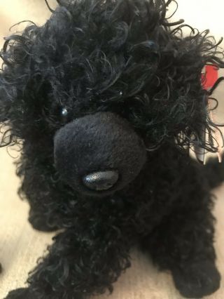 Ty Beanie with tag Black Poodle Curly Hair Smudges 8/4/04 shape 3
