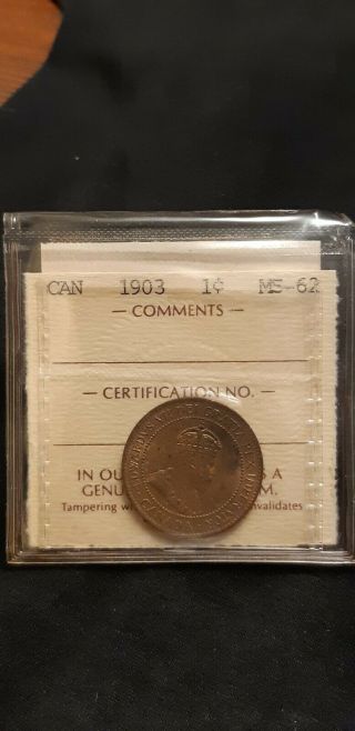 1903 Canada Large Cent Iccs Ms - 62.