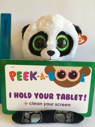 Ty Peek - A - Boo Tablet / Ipad Holder Soft Toy 30cm Tall X 23cm Wide - Poo Panda