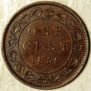 Canada Large 1 Cent 1859 (almost Unc) Narrow 9 - Low 9